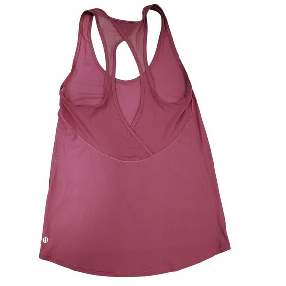 Lululemon Tranqui Tank Mesh Open Back Top Red Grape - Picture 8 of 10
